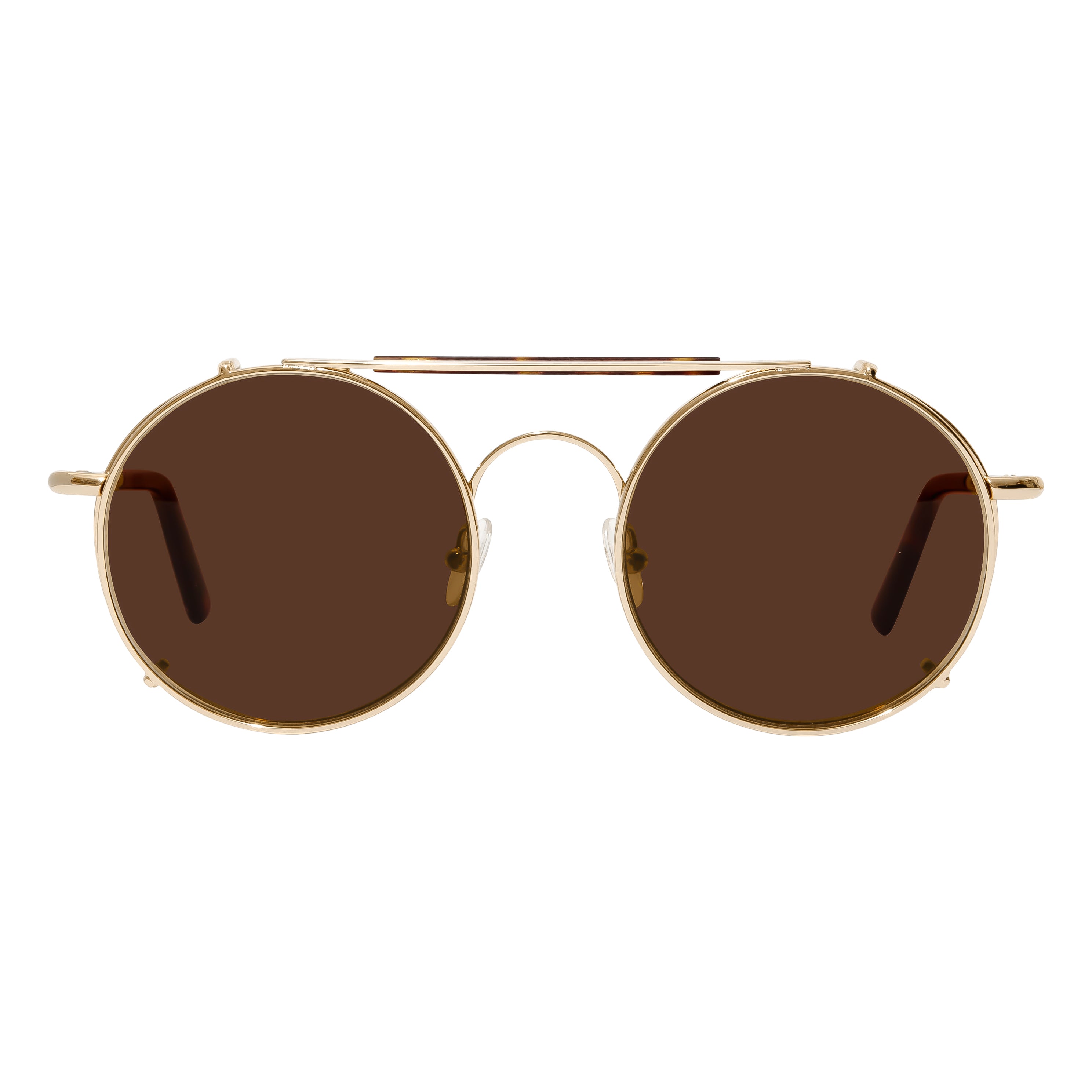 Treasure Gold with Brown Lenses Clip-On-look