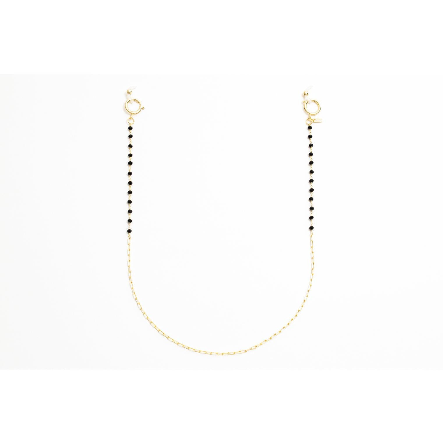 Classic Gold Chain with Black Gems from Vint & York